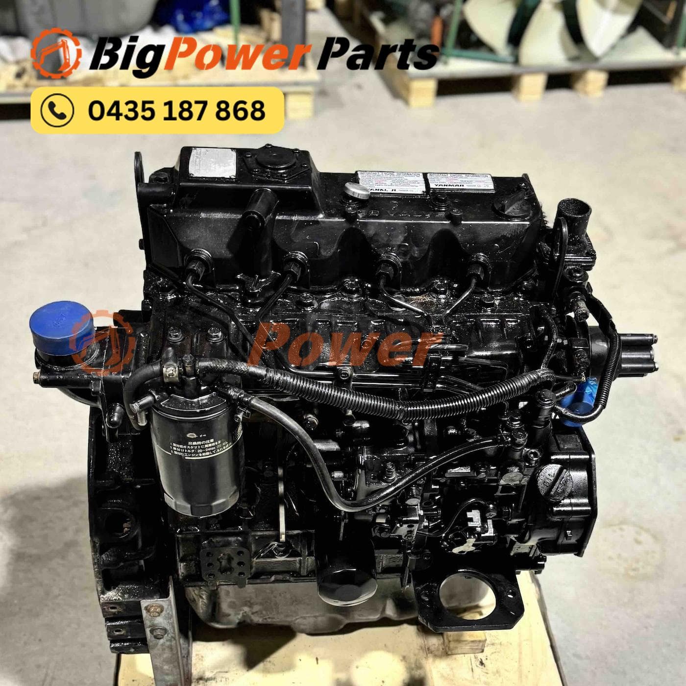 Yanmar 4TNV98 Engine Coming Out of Excavator