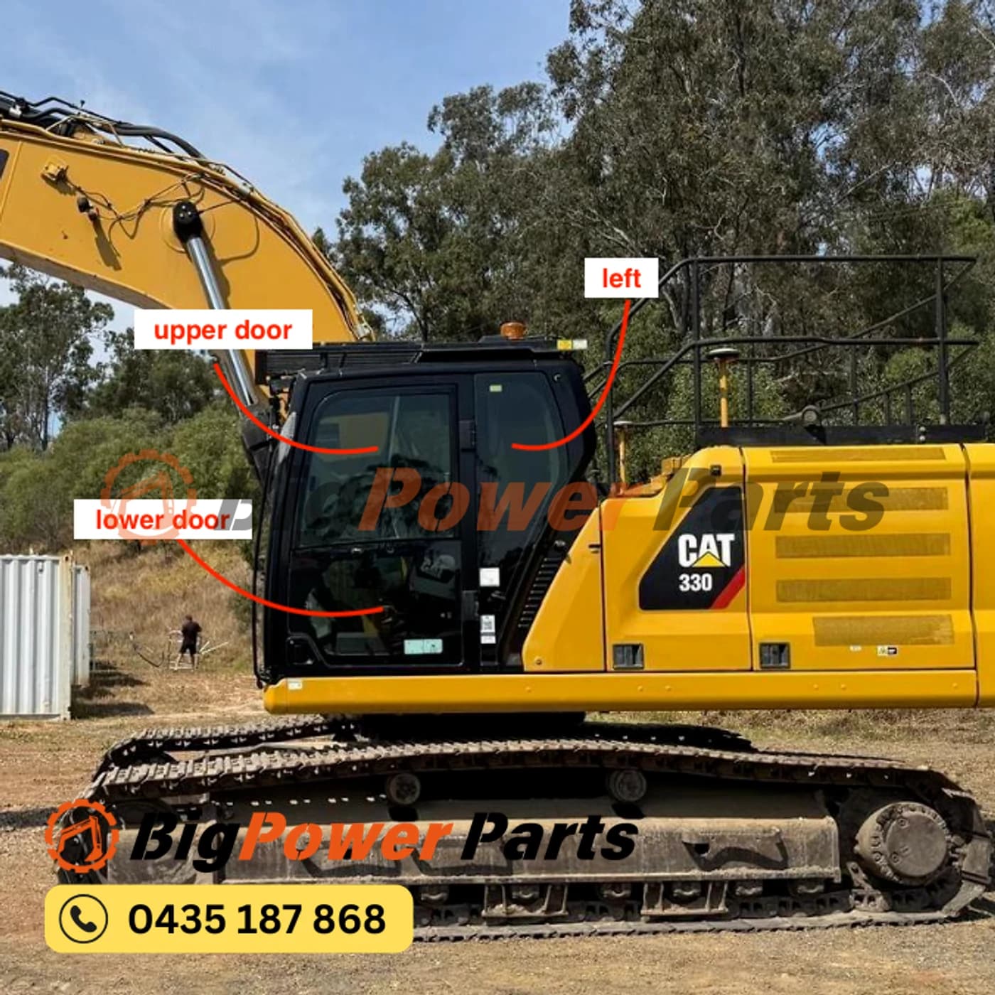CAT 320 330 Excavator Cabin Glass