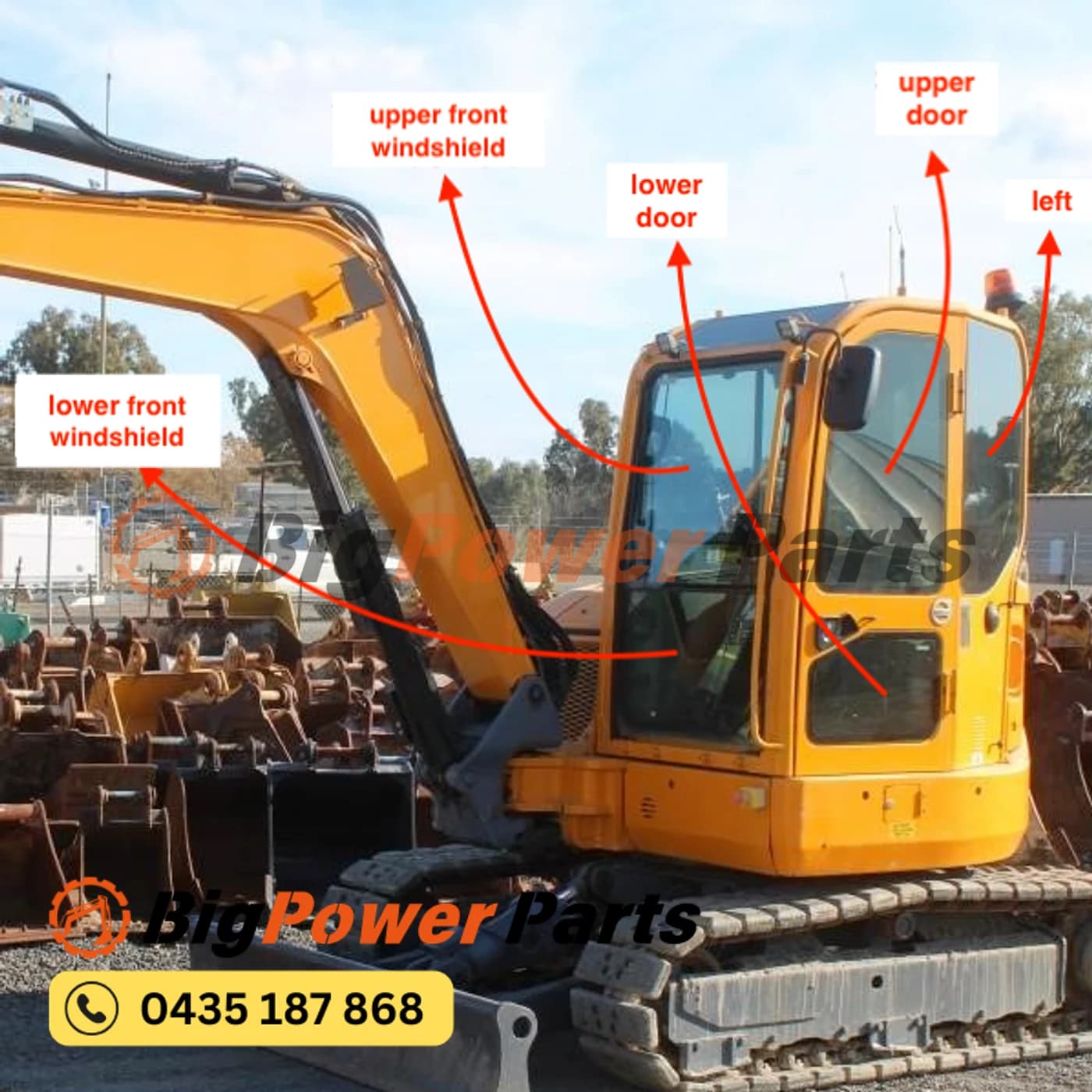 Volvo ECR58 Excavator Glass