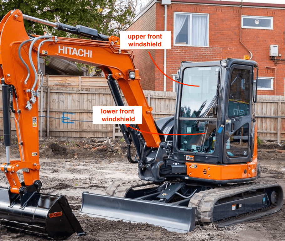 Hitachi ZX55U ZX48U Excavator Cabin Glass