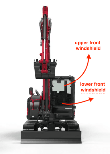 Yanmar VIO80 SV100 Excavator Cabin Glass image 2