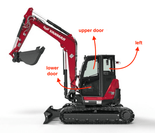 Yanmar VIO80 SV100 Excavator Cabin Glass image 3
